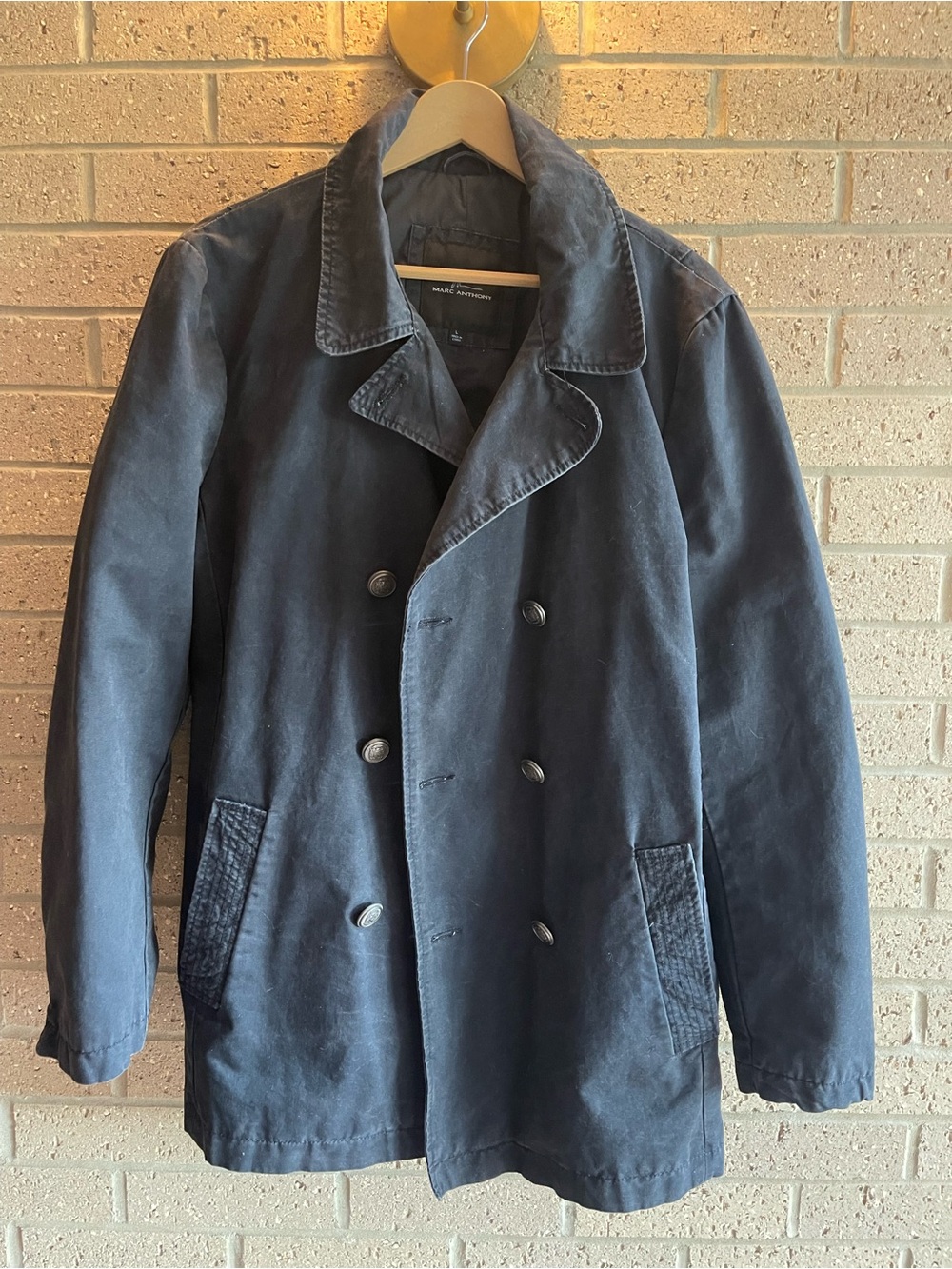 Marc Anthony Double-Breasted Navy Pea Coat